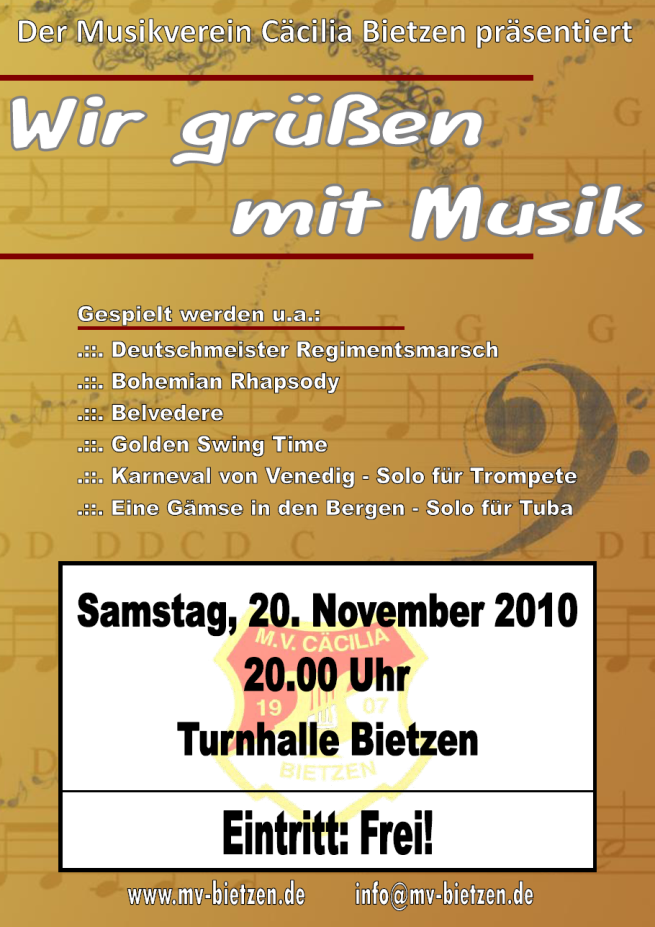 Plakat Konzert 2010